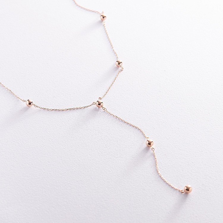 Колье 2 в 1 "Шарики" в красном золоте кол02334 от ювелирного магазина Оникс