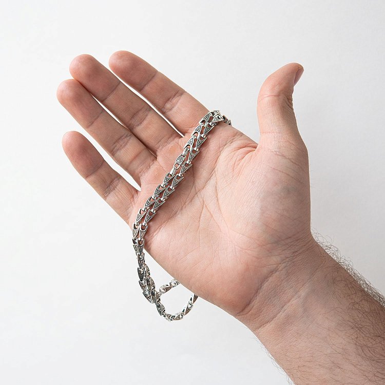 Мужская серебряная цепочка Ц0045/1ч от ювелирного магазина Оникс - 1