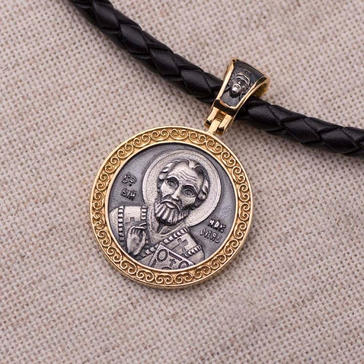 Срібна підвіска "Св. Миколай" позолота 132471 від ювелірного магазину Онікс - 4