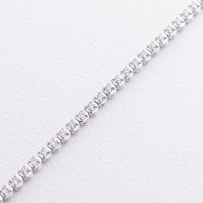 Браслет Теніс у білому золоті з білими діамантами бб0056lg №2