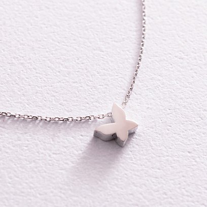 Колье "Бабочка" в белом золоте кол02148 №4