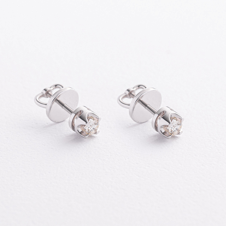 Золоті сережки - пусети з діамантами сб0572л (0,2) від ювелірного магазину Онікс - 1