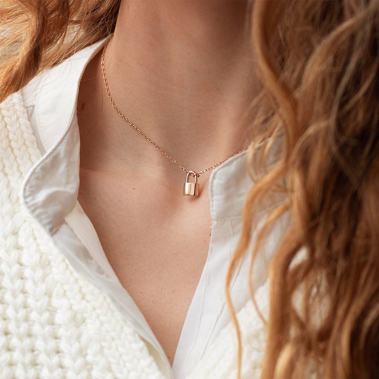 Колье "Замочек" в красном золоте кол01890 от ювелирного магазина Оникс - 7