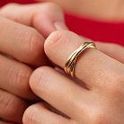 Золотое кольцо "Круговорот" (тройное) к08019 от ювелирного магазина Оникс - 5