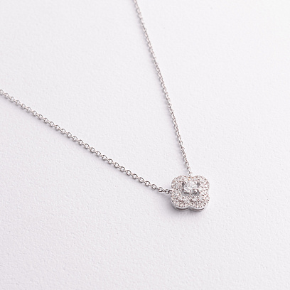 Золоте кольє "Конюшина" (діаманти) колб0164ca