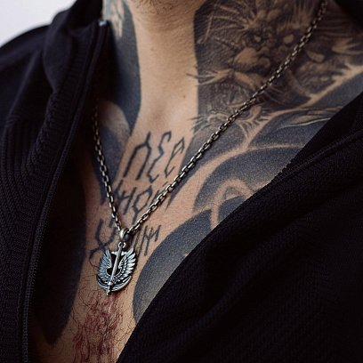 Серебряный кулон "Защитник Украины" 1279 №6