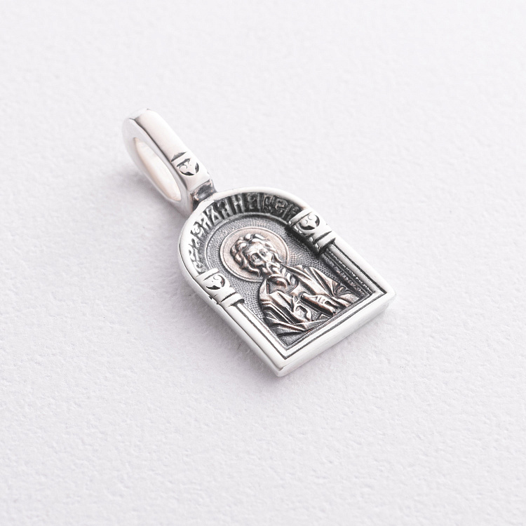 Серебряная ладанка "Святой Апостол Андрей Первозванный. Ангел Хранитель" 13446 от ювелирного магазина Оникс