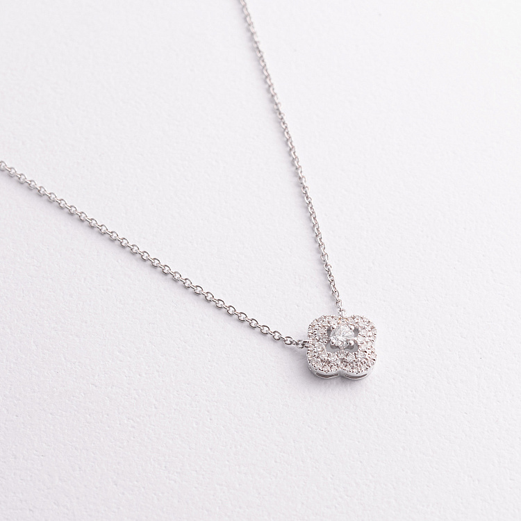 Золоте кольє "Конюшина" (діаманти) колб0164ca від ювелірного магазину Онікс