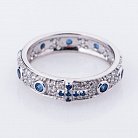 Срібний перстень з синіми фіанітами 111927 от ювелирного магазина Оникс - 1
