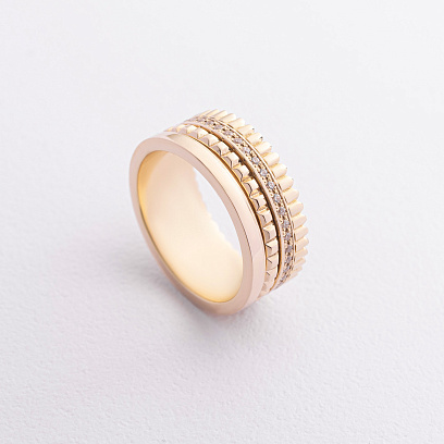 Кольцо "Sharon" с фианитами (желтое золото) к08352 №5