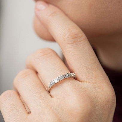 Золота каблучка з діамантами кб0590ri №4