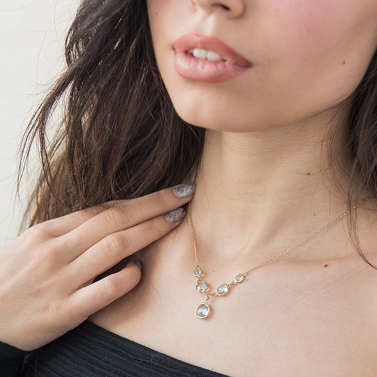 Золоте кольє з топазом кол00817 від ювелірного магазину Онікс - 3