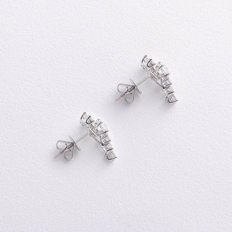 Золотые серьги - пусеты с бриллиантами сб0595nl от ювелирного магазина Оникс - 2