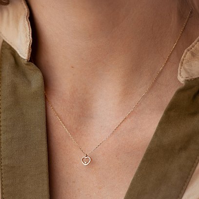 Кольє "Сердечко" у жовтому золоті кол02182 №5