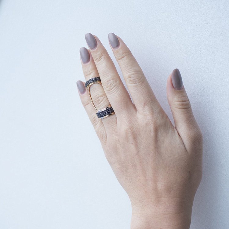 Золота каблучка на фалангу з фіанітами к05248 від ювелірного магазину Онікс - 3