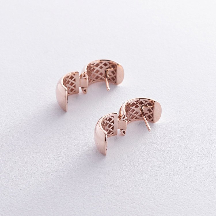 Сережки - кільця в червоному золоті с07886 від ювелірного магазину Онікс - 1