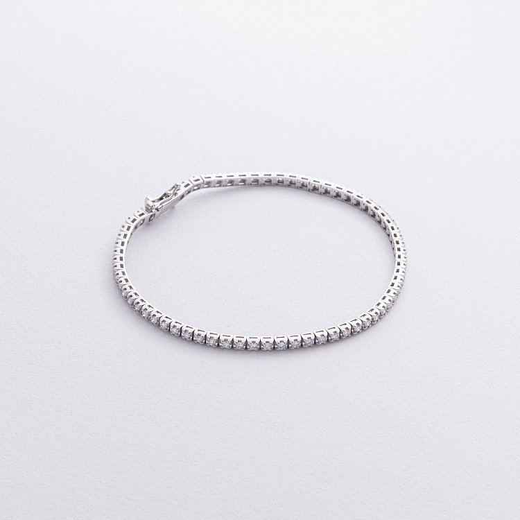 Браслет Теннис в белом золоте с белыми бриллиантами 518761501 от ювелирного магазина Оникс