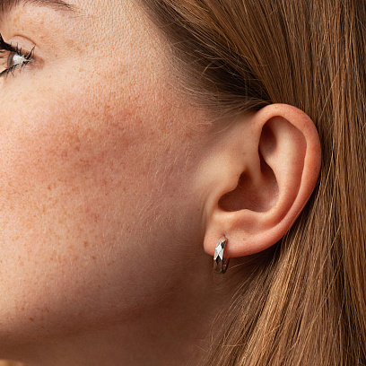 Сережки - кільця "Джоанна" у білому золоті с07993 №2