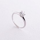 Помолвочное серебряное кольцо с фианитом 490 от ювелирного магазина Оникс