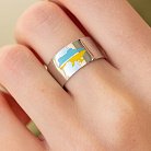 Серебряное кольцо "Карта Украины" с эмалью 9401 от ювелирного магазина Оникс - 5