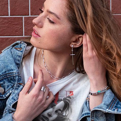 Серебряное колье "Свобода" 181037 №11