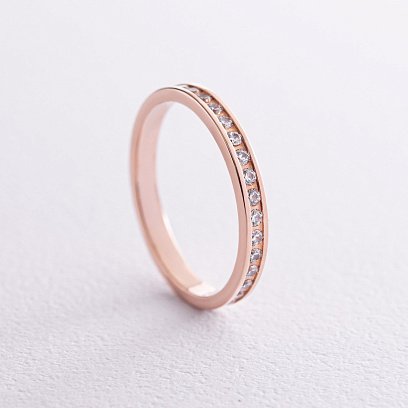 Золотое кольцо с дорожкой камней к02309