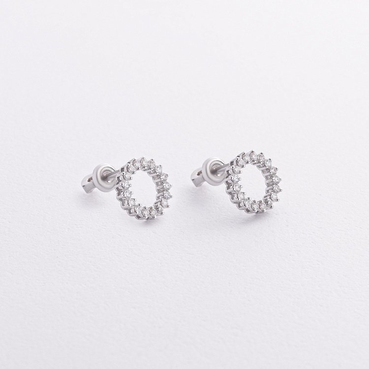 Золоті сережки - пусети з діамантами 342661121 від ювелірного магазину Онікс - 2