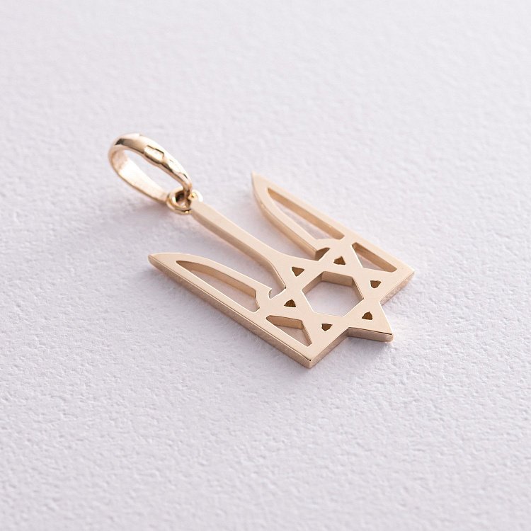 Золотой кулон "Герб Украины - Тризуб. Жидобандера" п03768 от ювелирного магазина Оникс - 2