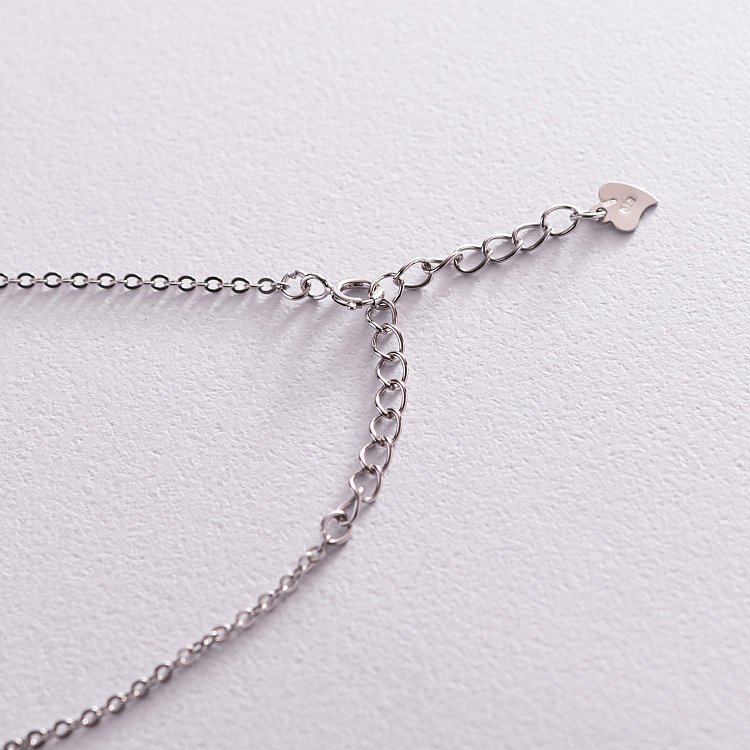 Серебряное колье "Мгновение" с фианитами 181175 от ювелирного магазина Оникс - 5