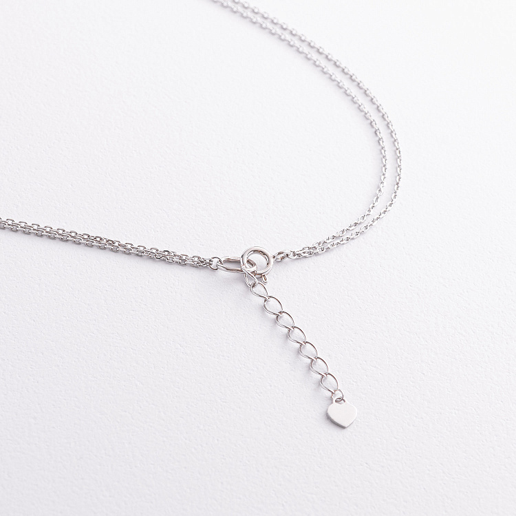 Двойное серебряное колье "Монетка" 908-01104 от ювелирного магазина Оникс - 2