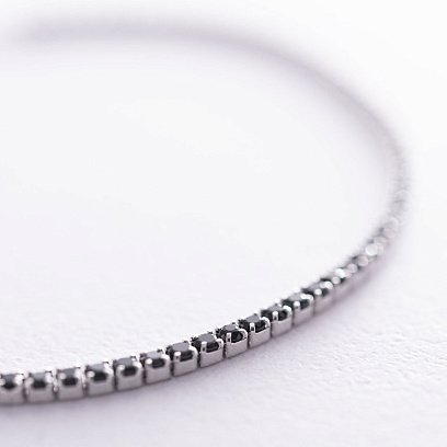 Серебряный браслет "Утонченный" с черными фианитами 141493 №3