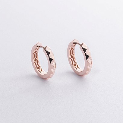 Серьги - кольца "Eloise" в красном золоте с09025