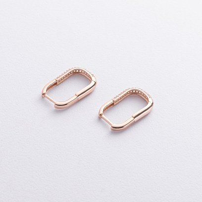 Золотые серьги "Camille" с фианиты с09281 №3