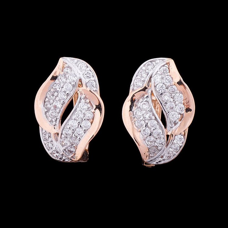 Серьги с фианитами с02867 - 2 Серьги с фианитами с02867 от ювелирного магазина Оникс - 2