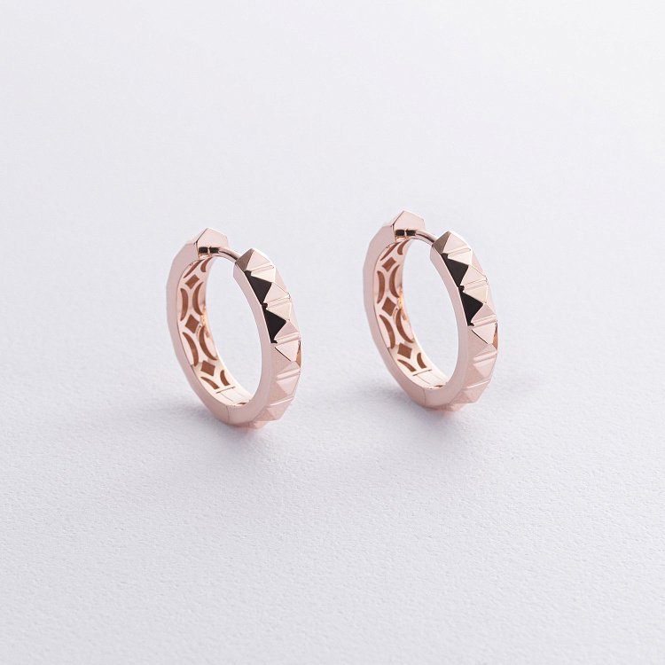 Серьги - кольца "Eloise" в красном золоте с09025 от ювелирного магазина Оникс