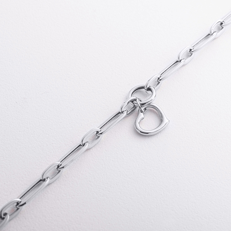 Браслет "Сердечко" в белом золоте б05643 от ювелирного магазина Оникс - 1