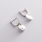Срібні сережки "Сердечка" з фіанітами 122334 от ювелирного магазина Оникс - 2