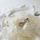 Серьги-пусеты "Влюбленные сердца" в белом золоте с06897 от ювелирного магазина Оникс - 5