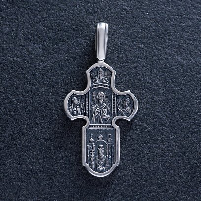 Срібний православний хрест (чорніння) 131117 №5