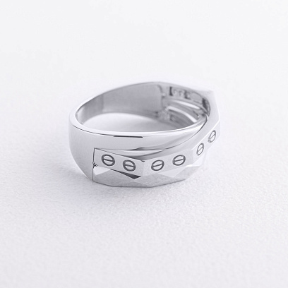 Кольцо "Love" в белом золоте к07432 №3