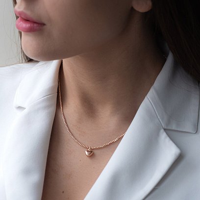 Золоте кольє "Сердечко" кол01143 №4