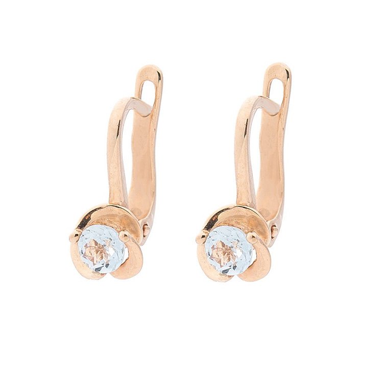 Золота каблучка з блакитним топазом к02656 від ювелірного магазину Онікс - 3