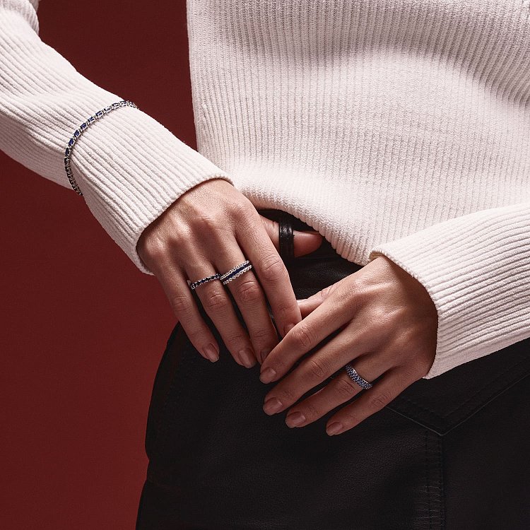 Золотое кольцо с бриллиантами и сапфирами кб0426mi от ювелирного магазина Оникс - 2