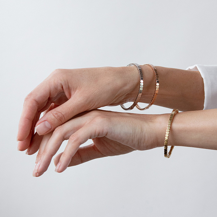 Жорсткий браслет "Kylie" у червоному золоті б05825 від ювелірного магазину Онікс - 7