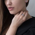 Золотое кольцо с бриллиантами и сапфирами кб0098lg от ювелирного магазина Оникс - 1
