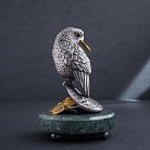 Срібна фігура ручної роботи "Папуга на гаманці з монетами" сер00019 от ювелирного магазина Оникс - 3