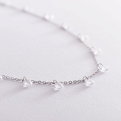 Серебряное колье с фианитами 181102 №4