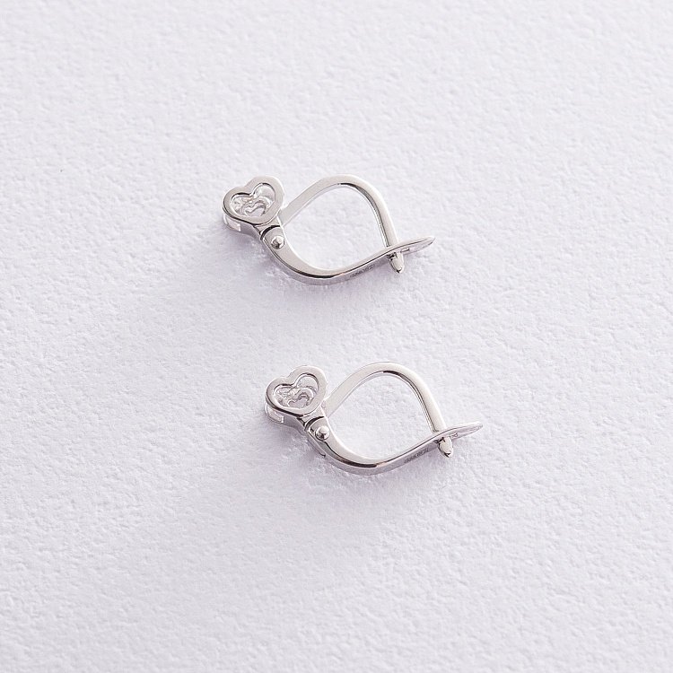 Золотые серьги "Сердечки" с бриллиантами сбд2-151 - 1 Золотые серьги "Сердечки" с бриллиантами сбд2-151 от ювелирного магазина Оникс - 1