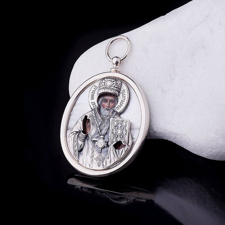 Икона "Св. Николай Чудотворец" 23413ч от ювелирного магазина Оникс - 2