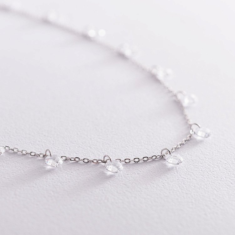 Серебряное колье с фианитами 181102 от ювелирного магазина Оникс - 3